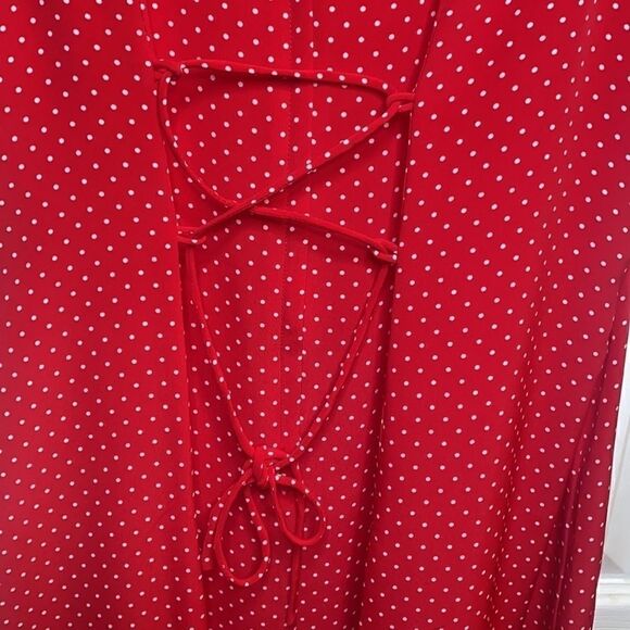 NWOT Traditions Petit Long Polkadot Dress - Picture 3 of 4